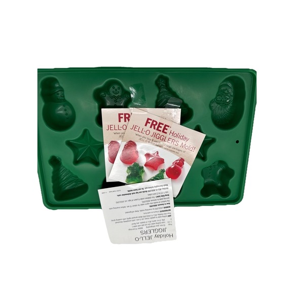 4 - NEW Christmas Jello Jigglers Molds Plastic Gelatin Holiday Green Shots - Picture 1 of 3